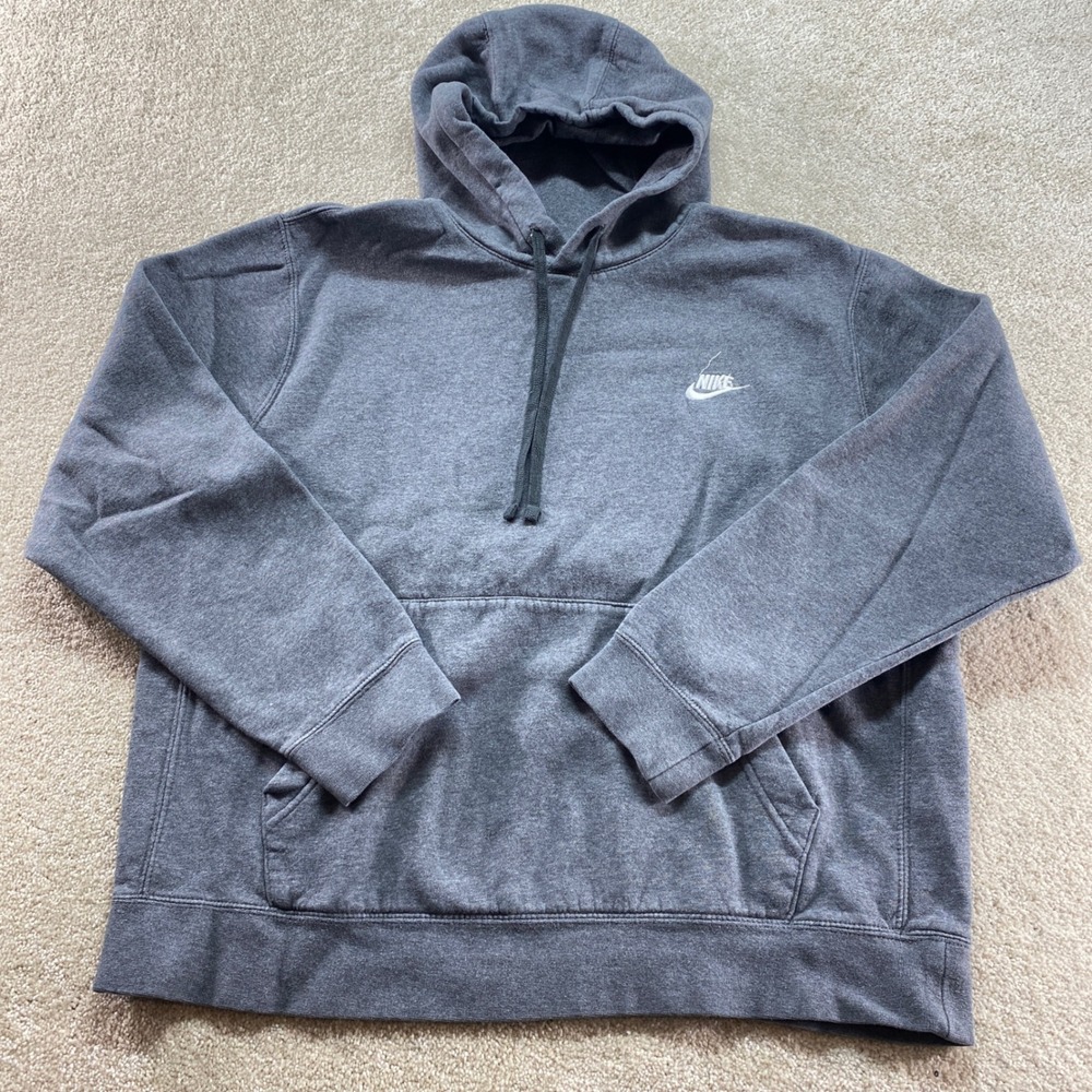 Nike Sportswear Club Sweater Mens Size Large Fleece Hoodie Gray Pullover